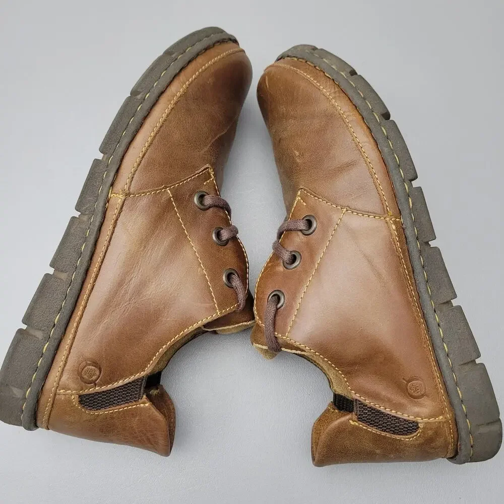 Born Mens Size 9 Brown Sandor Oxford Loafers Lace- Up Comfort Shoes